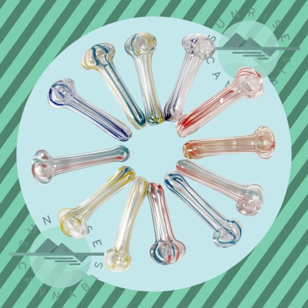 STRIPED GLASS PIPE - 2.75 INCHES