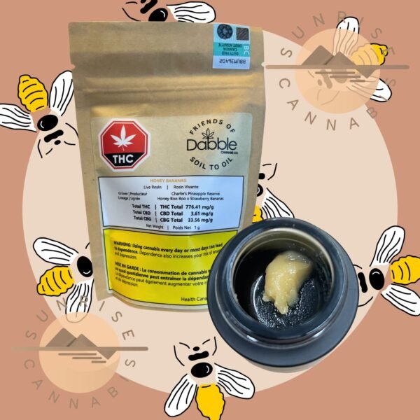 HONEY BANANA - LIVE ROSIN - DABBLE X PINEAPPLE RESERVE -  1G